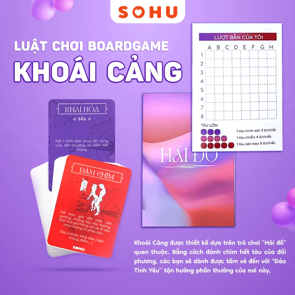 Khoai Cảng Cặp Đôi Board Game, Game Bài SOHU Dành Cho Các Cặp Đôi Hẹn Hò 50 Lá Bài | lazada.vn