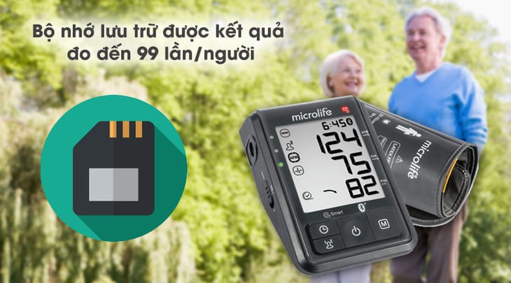 Máy đo huyết áp tự động Microlife B6 Advanced có bộ nhớ lưu trữ kết quả của 99 lần đo trước đó Top 20 quà tặng mừng thọ cho người già lớn tuổi ý nghĩa nhất