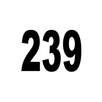 Number 239 White Black Button | Wacky Buttons