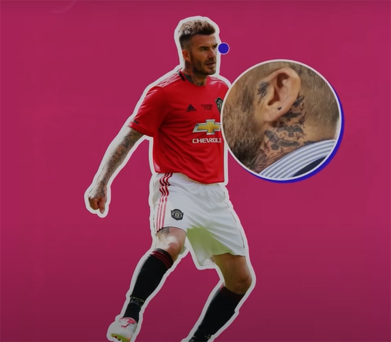 Sau vành tai trái, anh xăm một đàn chim sải cánh bay